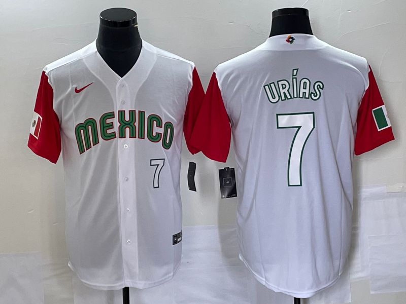 Men 2023 World Cub Mexico #7 Urias White white Nike MLB Jersey8